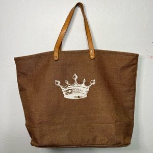 Ballard Designs 25th Anniversary Crown Canvas Large‎ Tote